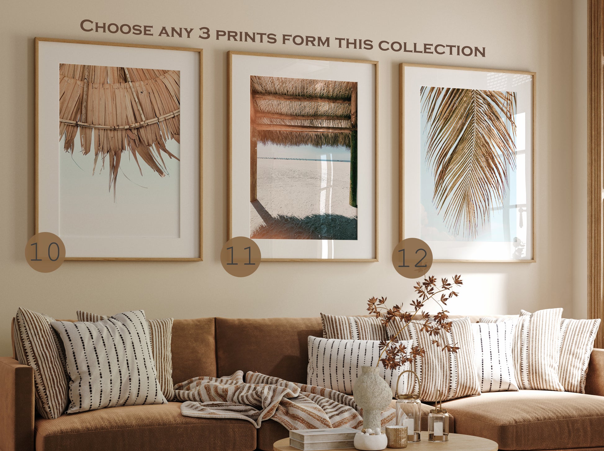 Coastal wall art set of beach prints, Summer California prints, Beach 