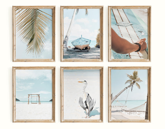 Coastal wall art set of beach prints, Summer California prints, Beach 